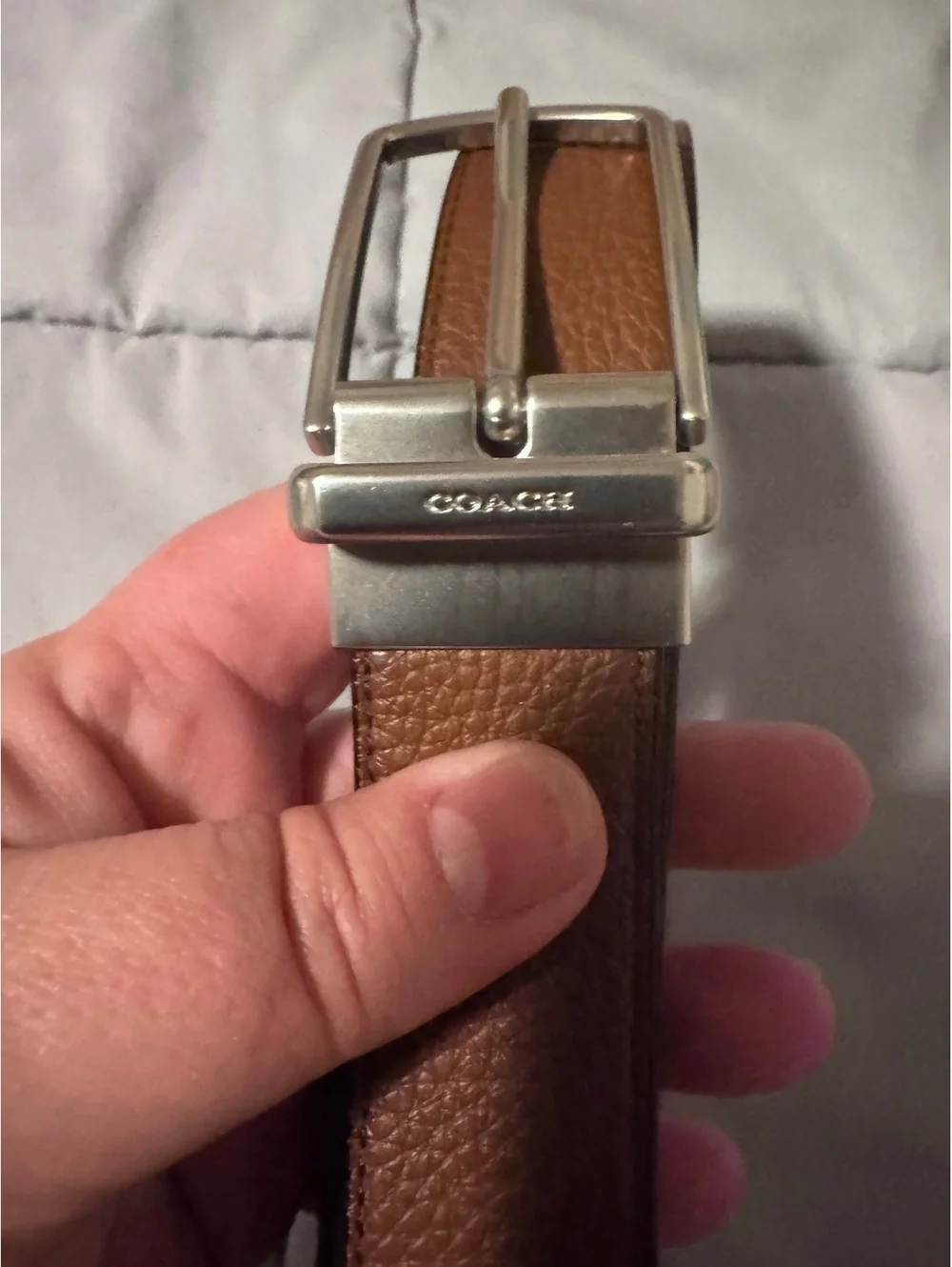 Coach Reversible Leather Belt Black Brown Cut To Size 44” Silver Buckle Men’s